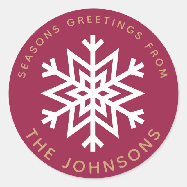 Red Snowflake Christmas Stickers (Front)