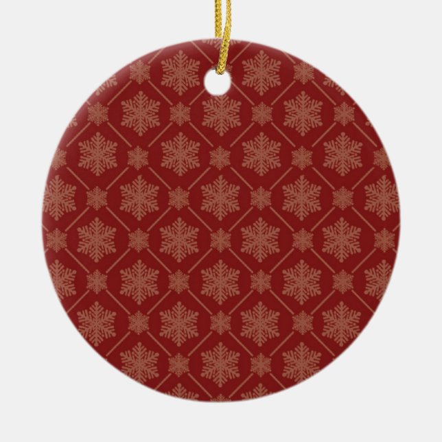 Red Snowflake Christmas Tree Ornament (Front)