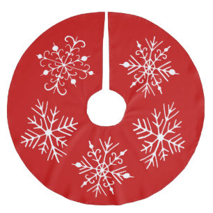 Red Snowflake Christmas Tree Skirt