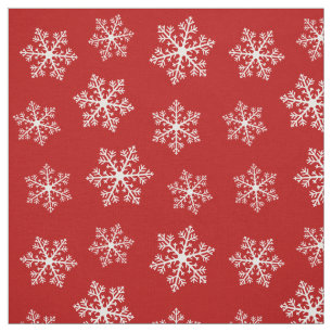 Red Snowflake Fabric