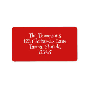 red snowflake Holiday Mailing Label