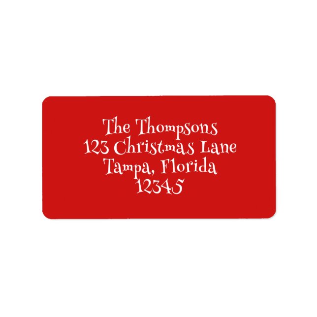 red snowflake Holiday Mailing Label (Front)