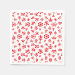 Red Snowflake on white with fish scales pattern Napkin