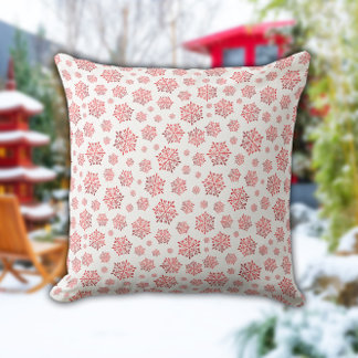 Red Snowflake Pattern Cushion