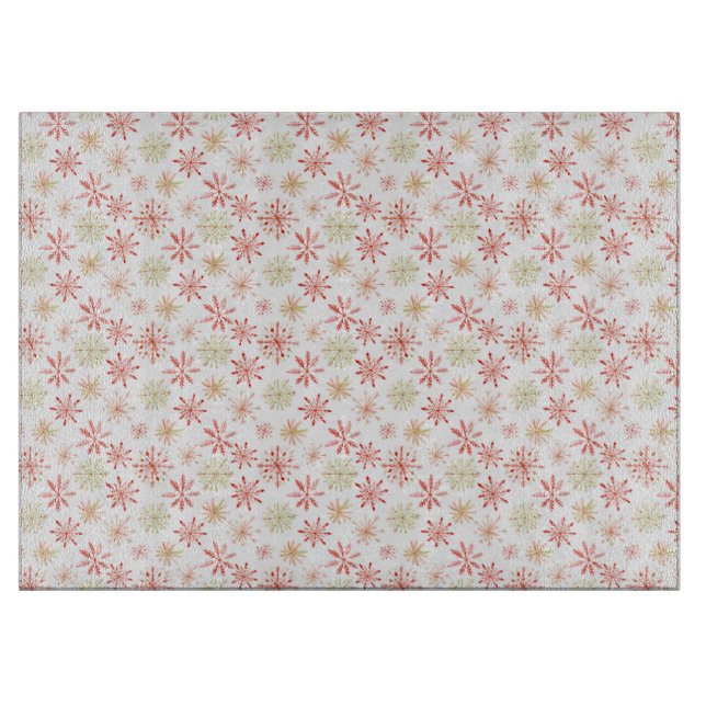 Red Snowflake Pattern Cutting Board (Front)