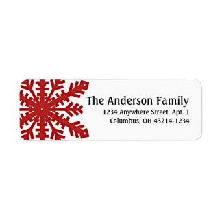 Red Snowflake :: Return Address Labels