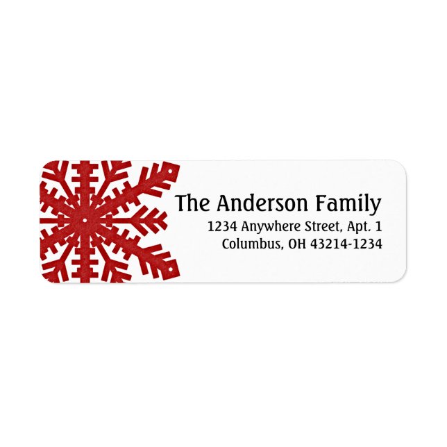 Red Snowflake :: Return Address Labels (Front)