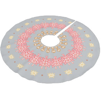 Red Snowflake Rings Brushed Polyester Tree Skirt