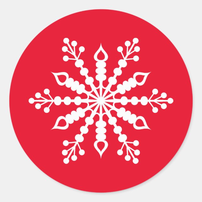 Red Snowflake Sticker (Front)
