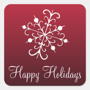 Red Snowflake Stickers