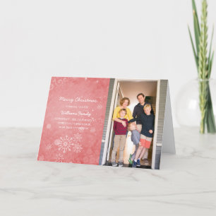Red Snowflake Swirls Holiday Photo Card