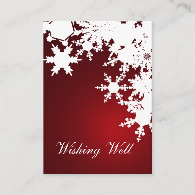red snowflake wishing well cards (Front)