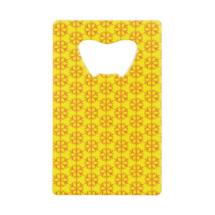 Red Snowflake Yellow Background Customised