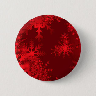 Red Snowflakes 6 Cm Round Badge