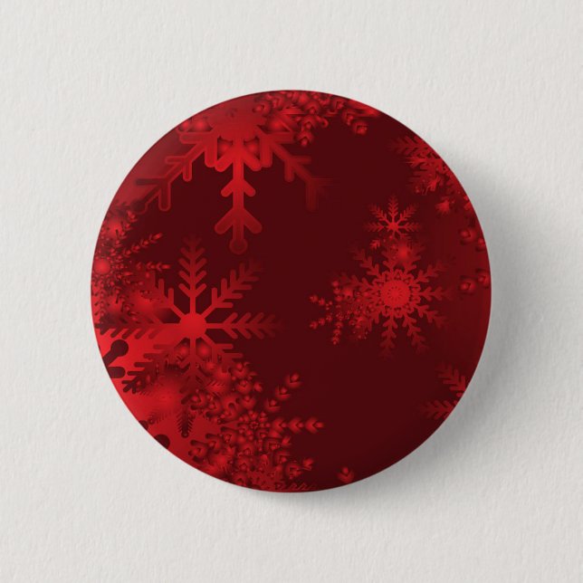 Red Snowflakes 6 Cm Round Badge (Front)