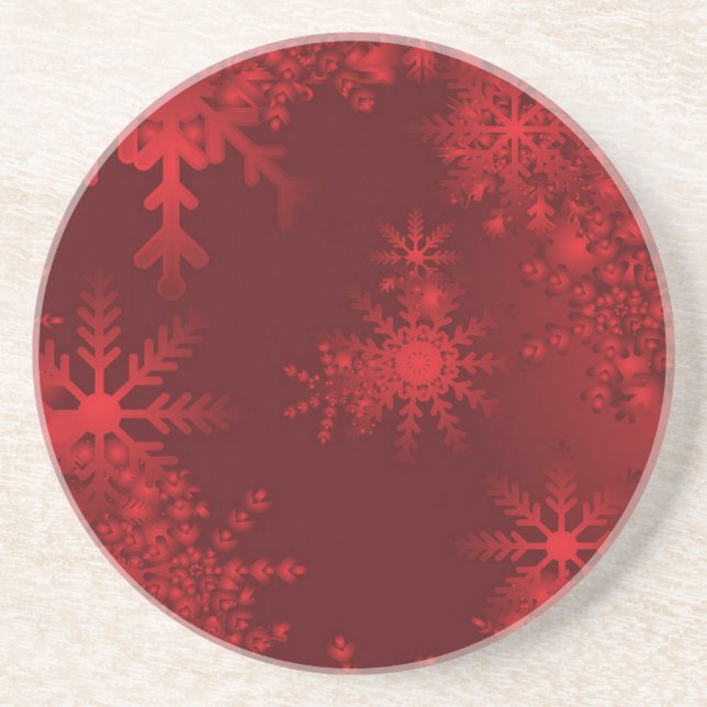 Red Snowflakes Coaster (Front)