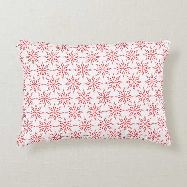 Red snowflakes decorative cushion (Front)