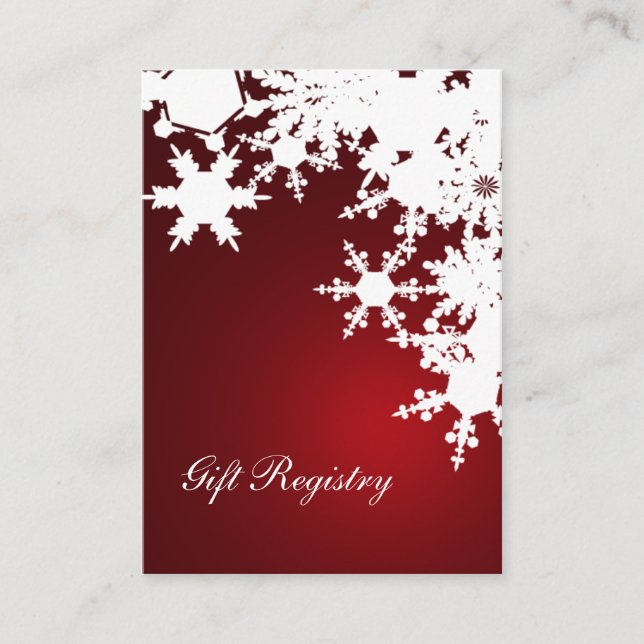 red snowflakes Gift registry  Cards (Front)