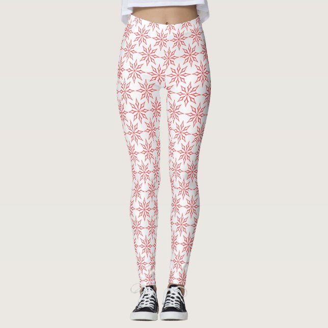 Red snowflakes leggings (Front)