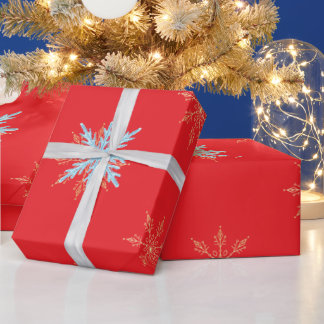 Red Snowflakes Merry Christmas Script with 2026 Wr Wrapping Paper