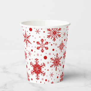 Red Snowflakes Paper Cups