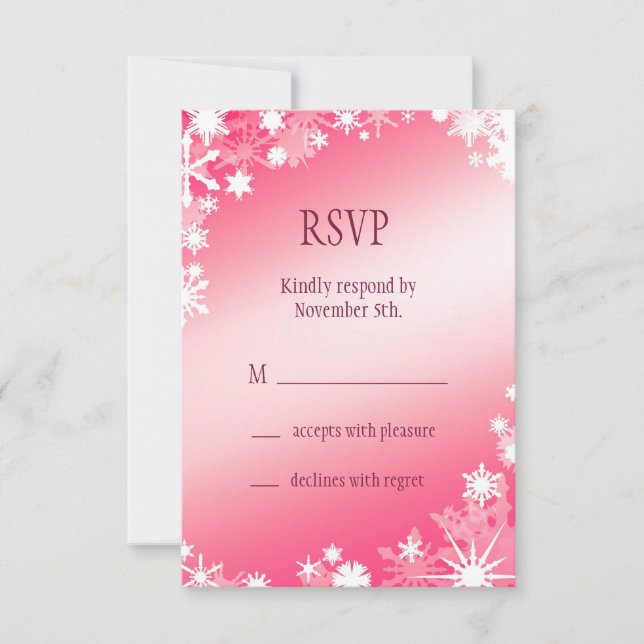 Red Snowflakes RSVP Card (Front)