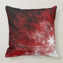 Red Snowflakes - Throw Pillow