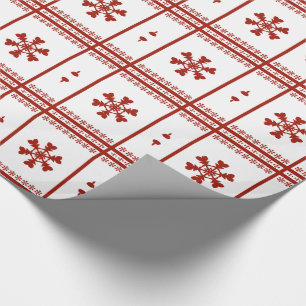 Red Snowflakes Wrapping Paper