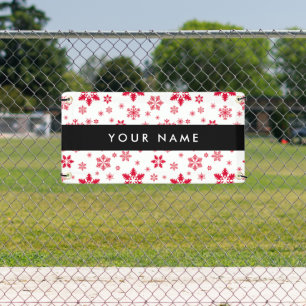 Red Snowflakes, Your name, Personalise Banner