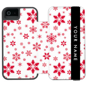 Red Snowflakes, Your name, Personalise Incipio Watson™ iPhone 5 Wallet Case