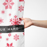 Red Snowflakes, Your name, Personalise Scarf<br><div class="desc">Cute,  fun and adorable pattern with red snowflakes on white background. Modern and trendy gift,  perfect for the snow lover in your life. Personalise by adding your name,  nickname,  monogram or initials.</div>