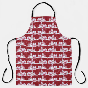 Red Snowman Snowy Christmas Holiday Apron