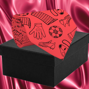 Red Soccer Equipment Pattern Tie