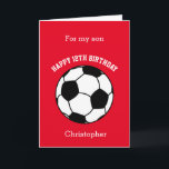 Red Soccer Sport 12th Birthday Card<br><div class="desc">Personalised soccer 12th birthday card for him. You will be able to easily personalise the front of this soccer sport birthday card with his name. The inside card message and the back of the card can also be edited. This red personalised soccer 12th birthday card would make a great keepsake...</div>