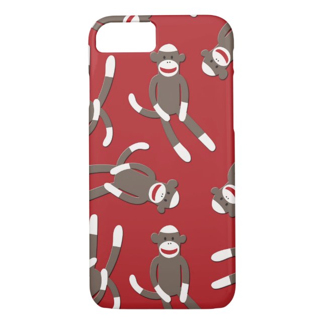 Red Sock Monkey Case-Mate iPhone Case (Back)