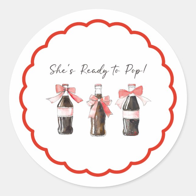 Red Soda Baby Ready to POP 3" Round Sticker (Front)