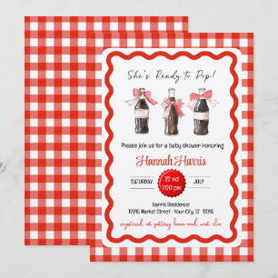Red Soda Baby Ready to POP Baby Shower Invitation