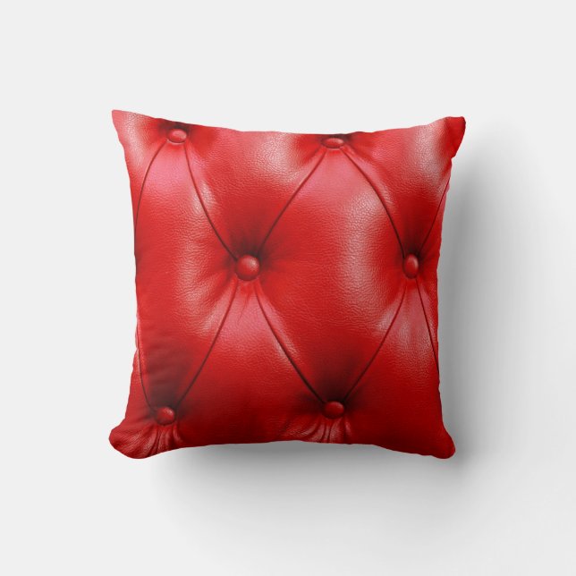Red sofa leather texture cushion (Front)