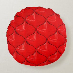 Red sofa leather texture round cushion