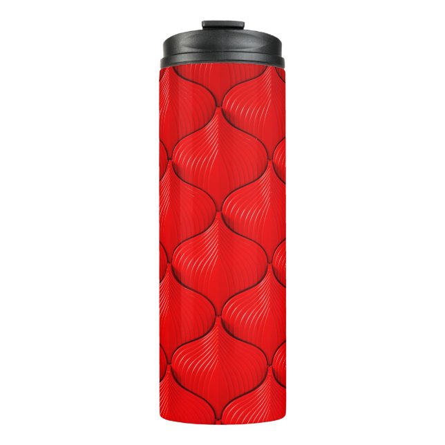 Red sofa leather texture thermal tumbler (Front)