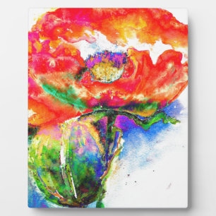 Red Solar Poppy Plaque