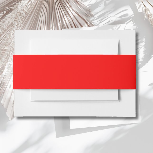 Red Solid Colour | Classic | Elegant | Trendy  Invitation Belly Band (Creator Uploaded)
