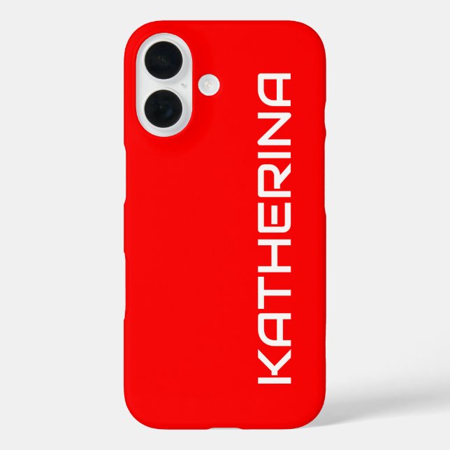 Red Solid Colour | Classic White Name Case-Mate iPhone Case (Back)