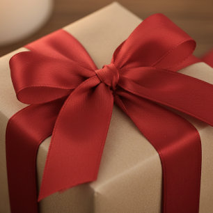 Red Solid Colour Simple Minimalist Satin Ribbon