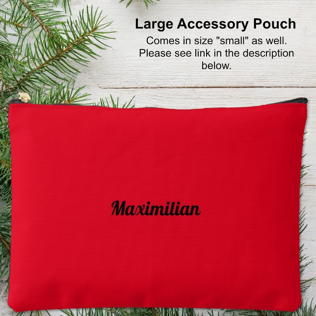Red - Solid Large Accessory Pouch (Large Accessory Pouch - Red - Solid by Leapfroglisics Shop)