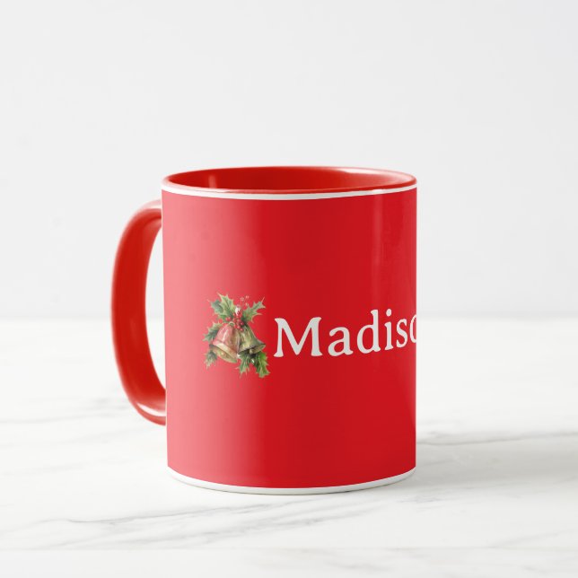 Red, solid red color TEMPLATE, customizable, Mug (Front Left)
