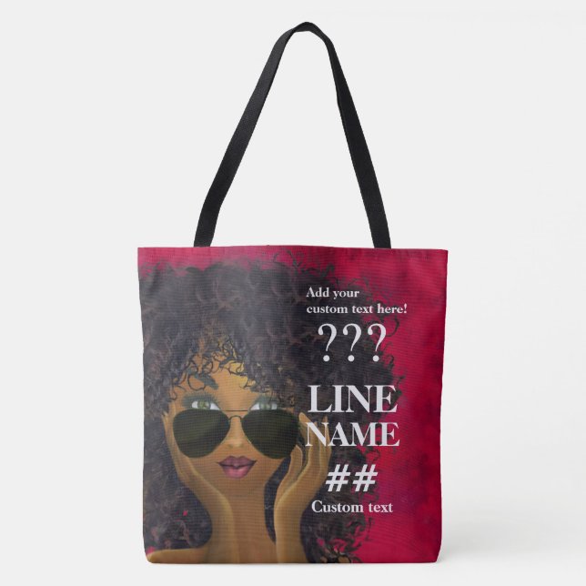 Red Sorority Black Art Tote Bag (Front)