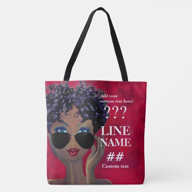 Red Sorority Black Art Tote Bag (Front)