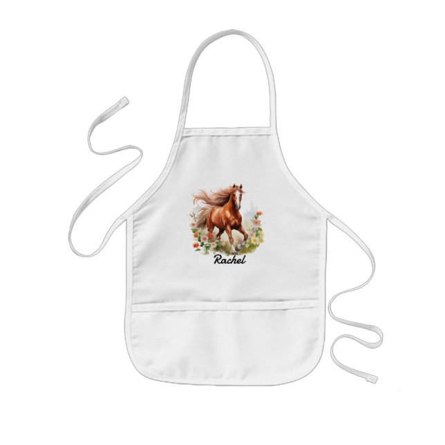 Red Sorrel Wild Horse Kids Apron (Front)