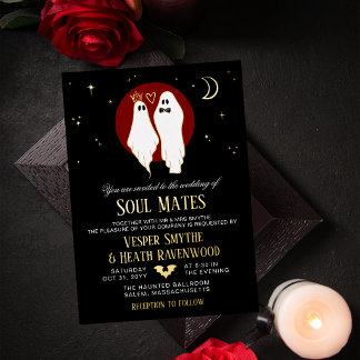 Red Soul Mates Halloween Haunted Ghost Wedding